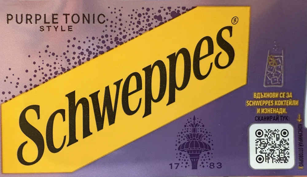 Schweppes Purple Tonic style