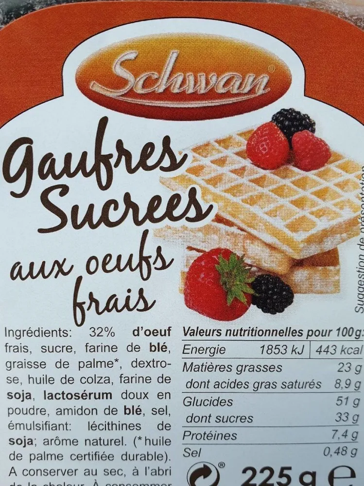 Gaufres sucrées aux œufs frais