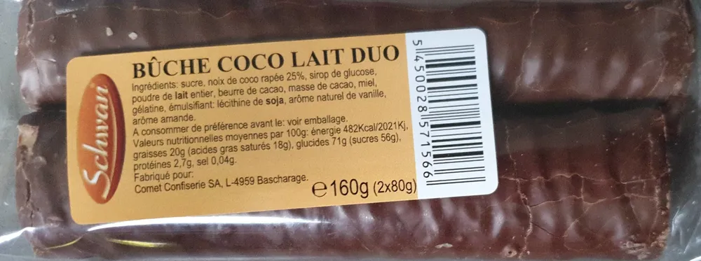 Bûche choco lait duo