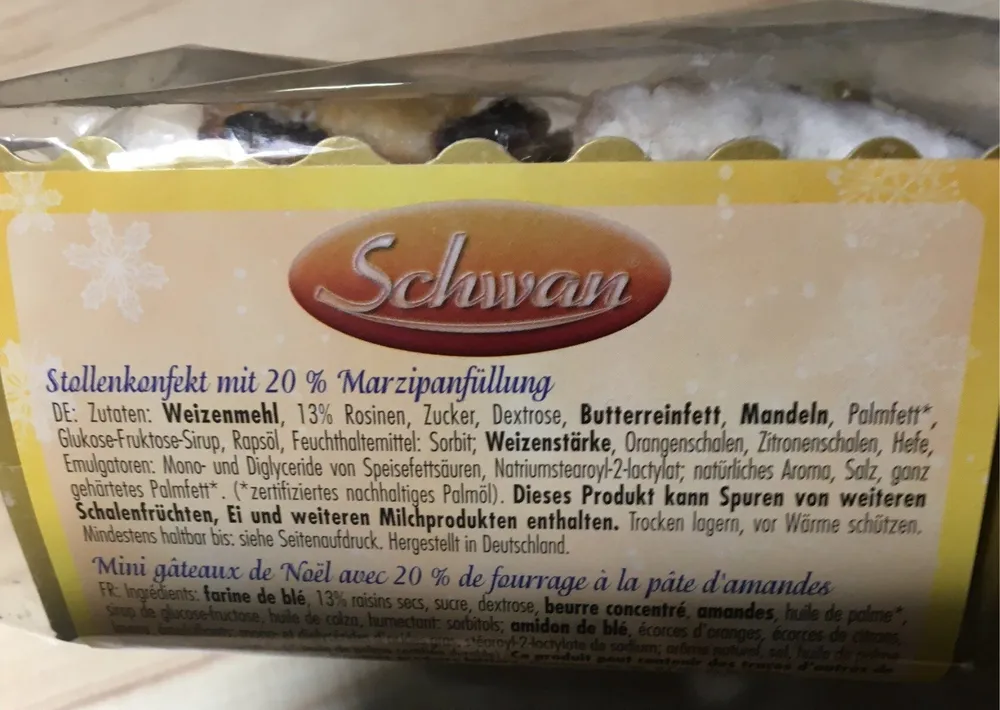 Stollenkonfekt mit 20% Marzipanfüllung