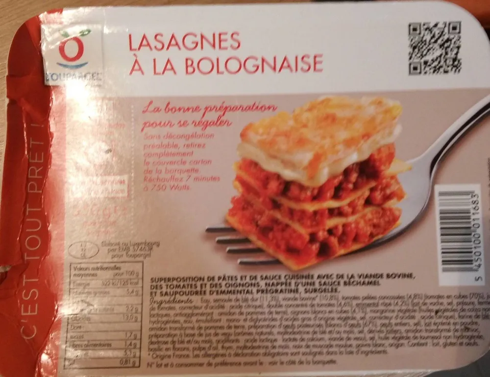 Lasagnes à la bolognaise
