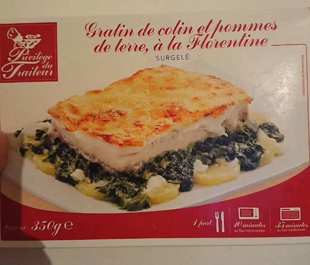 Gratin de colin et pommes de terre à la florentine