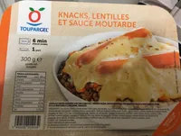 Knacks, lentilles et sauce moutarde