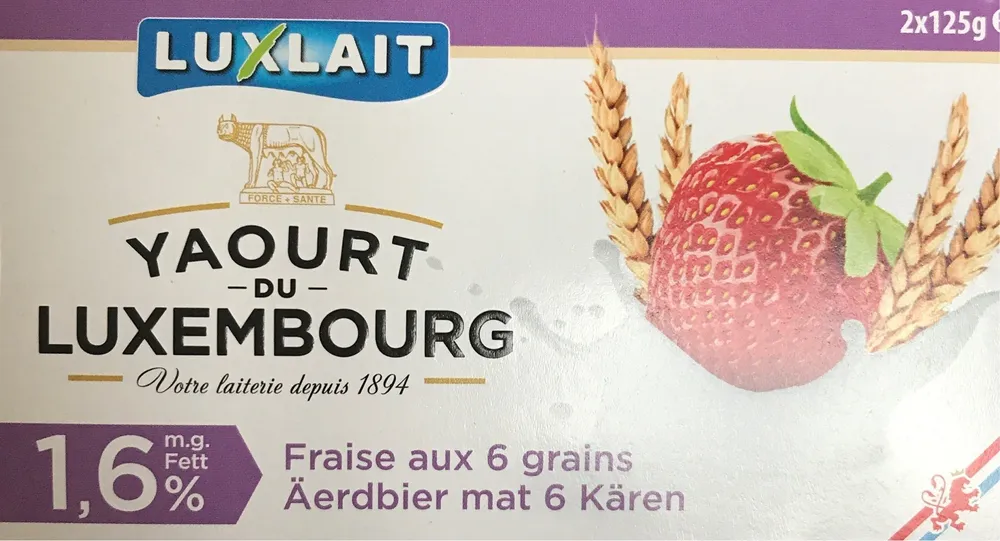 Yaourt du Luxembourg Fraise aux 6 grains