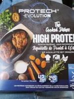 The cooked dishes aiguillette de poulet a l'estragon