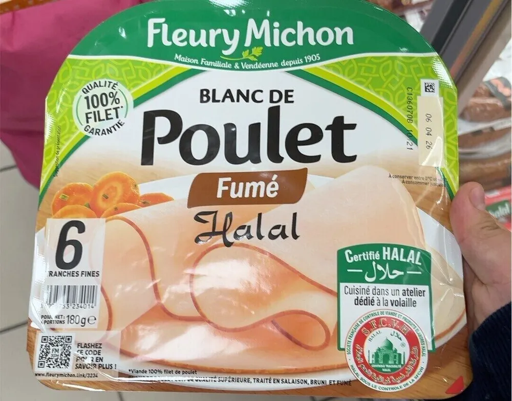 Blanc de poulet fumé halal