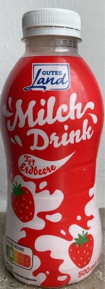 Milch drink Typ Erdbeere