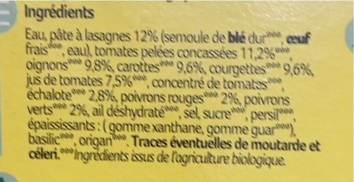 Lasagnes aux légumes