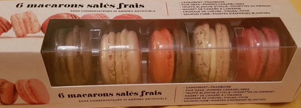 6 macarons salés frais