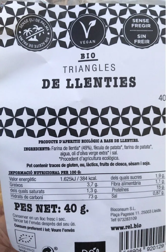 Triangles de llenties