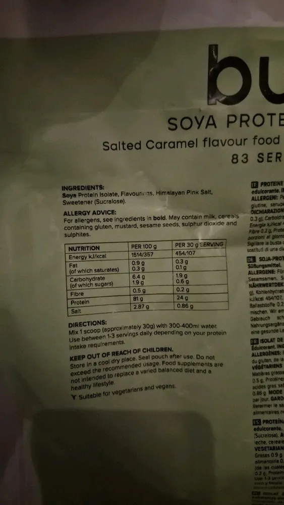 Salted Caramel Bulk Soya Protein Isolate