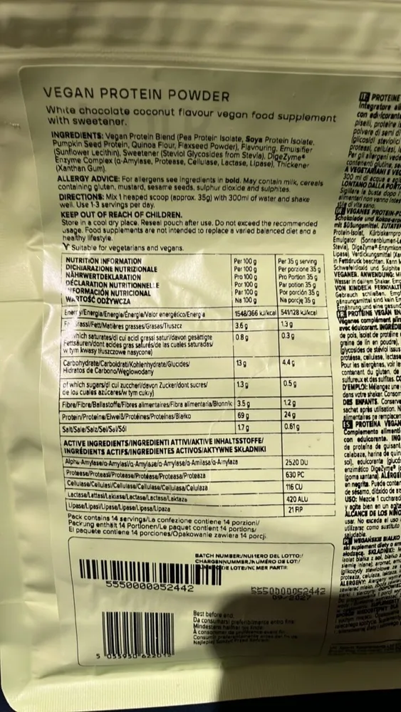 VEGAN PROTEIN POWDER