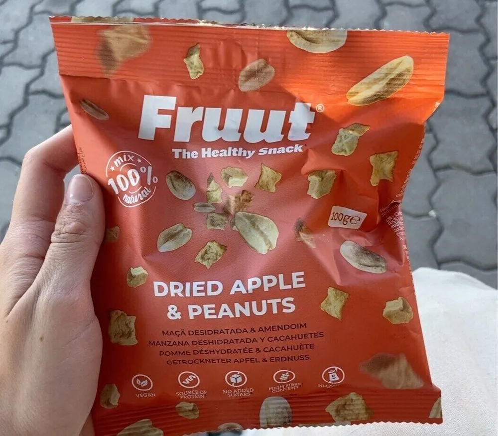 Dried apple and peanuts
