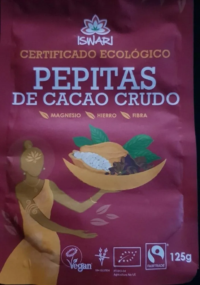Pepitas de cacao crudo
