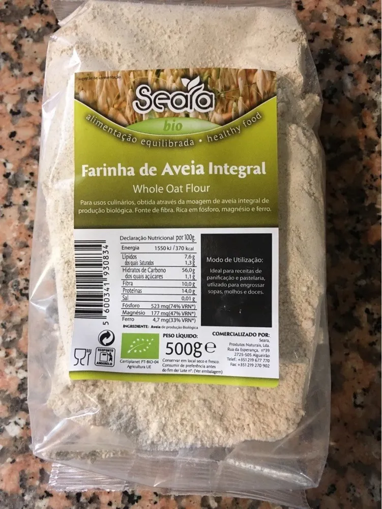 Farinha de aveia integral