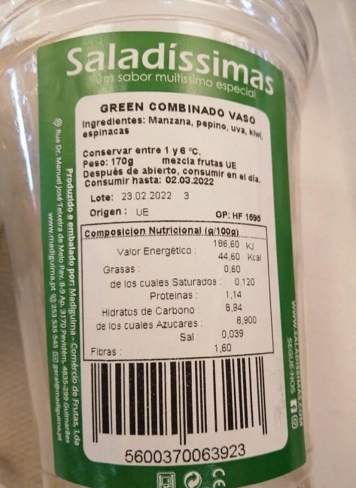 Ensalada verdura y fruta