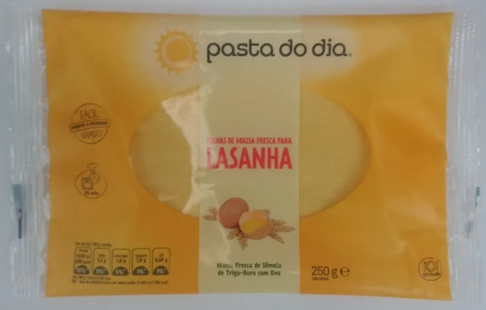 Folhas de Massa Fresca para Lasanha