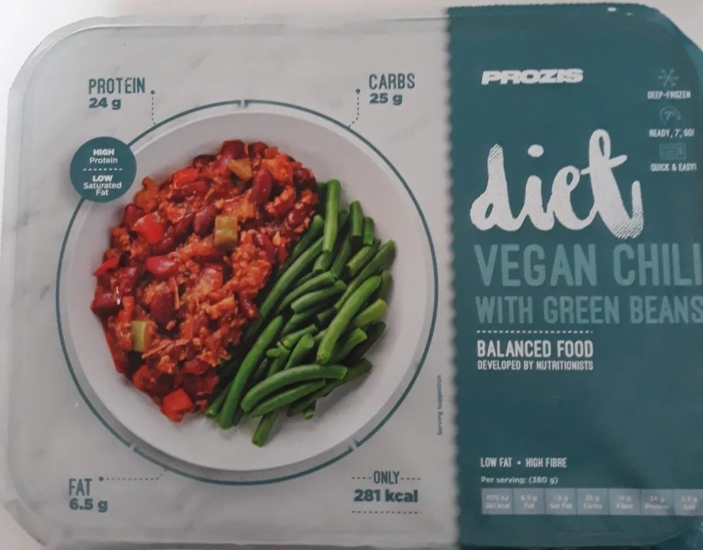 Diet Vegan chili with green beans