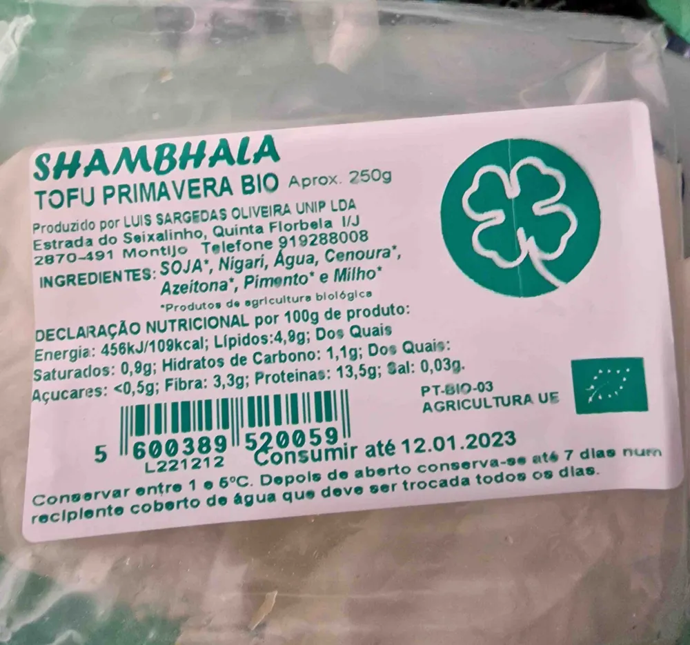Shambhala Tofu Primavera Bio