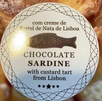 Chocolate sardine with pastel de nata cream from Lisbon