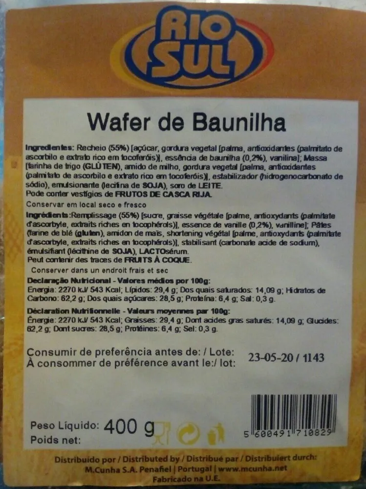 Wafer de baunilha