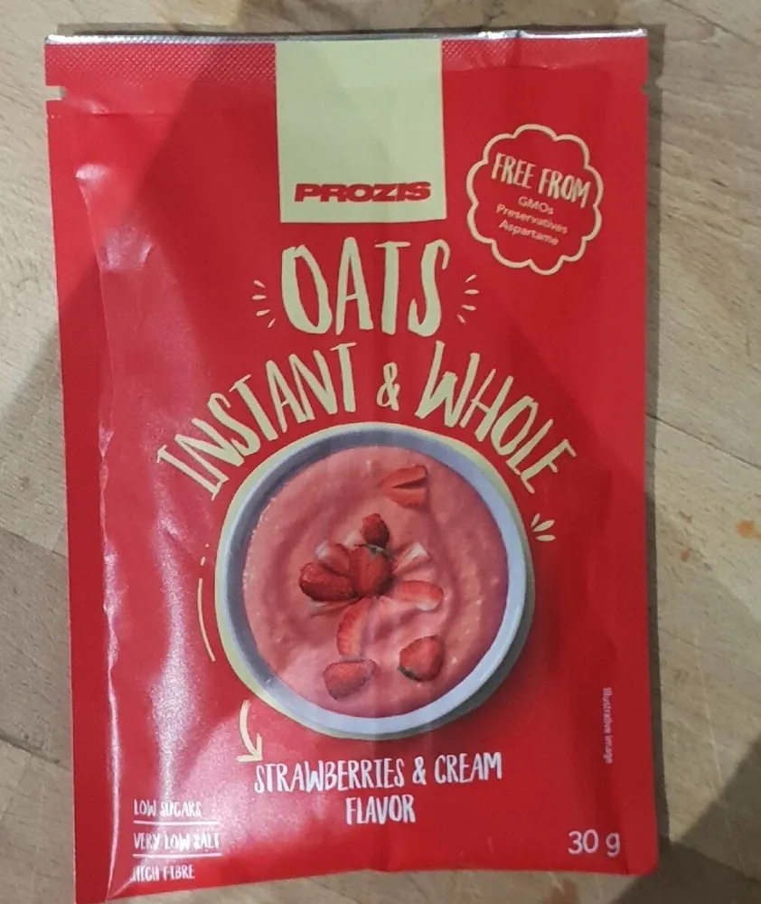 Farine avoine aromatisé fraise et crème