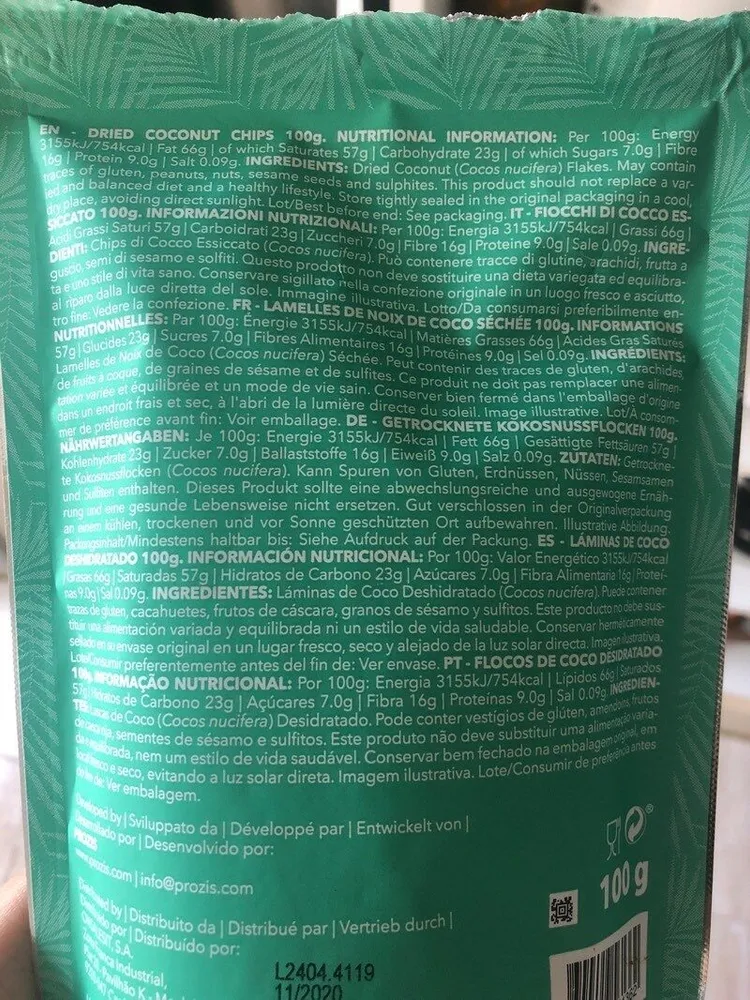 Dried coconut