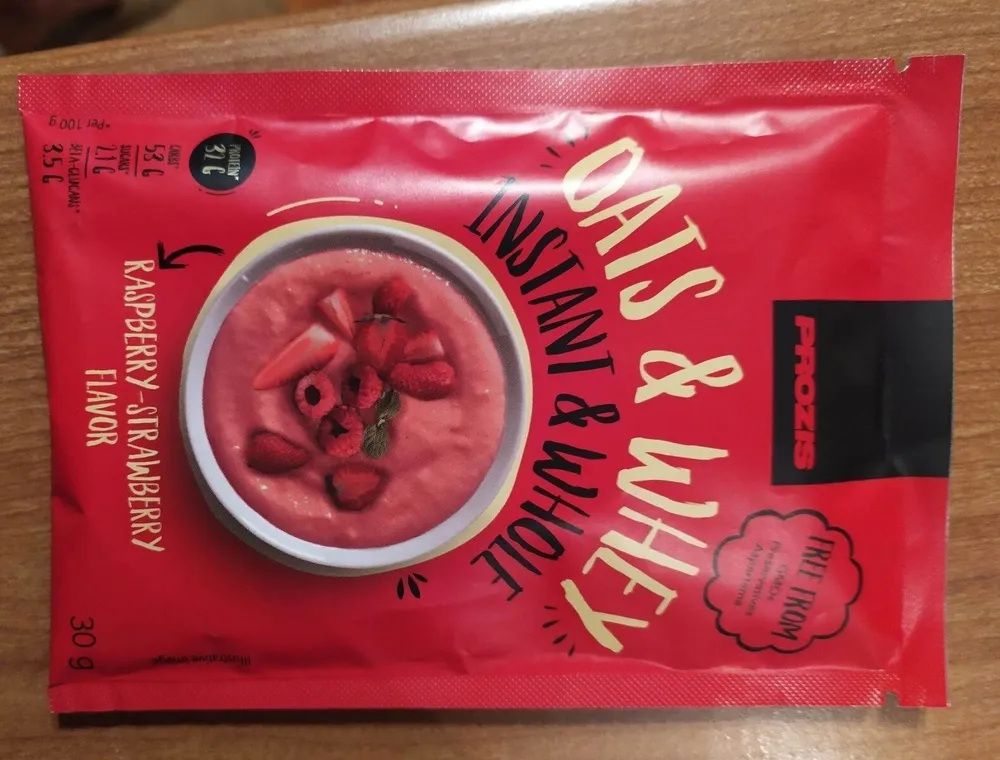Oats e whey Raspberry strawberry flavor