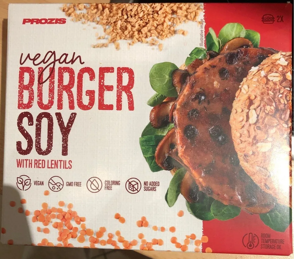 Vegan burger soy with red lentils