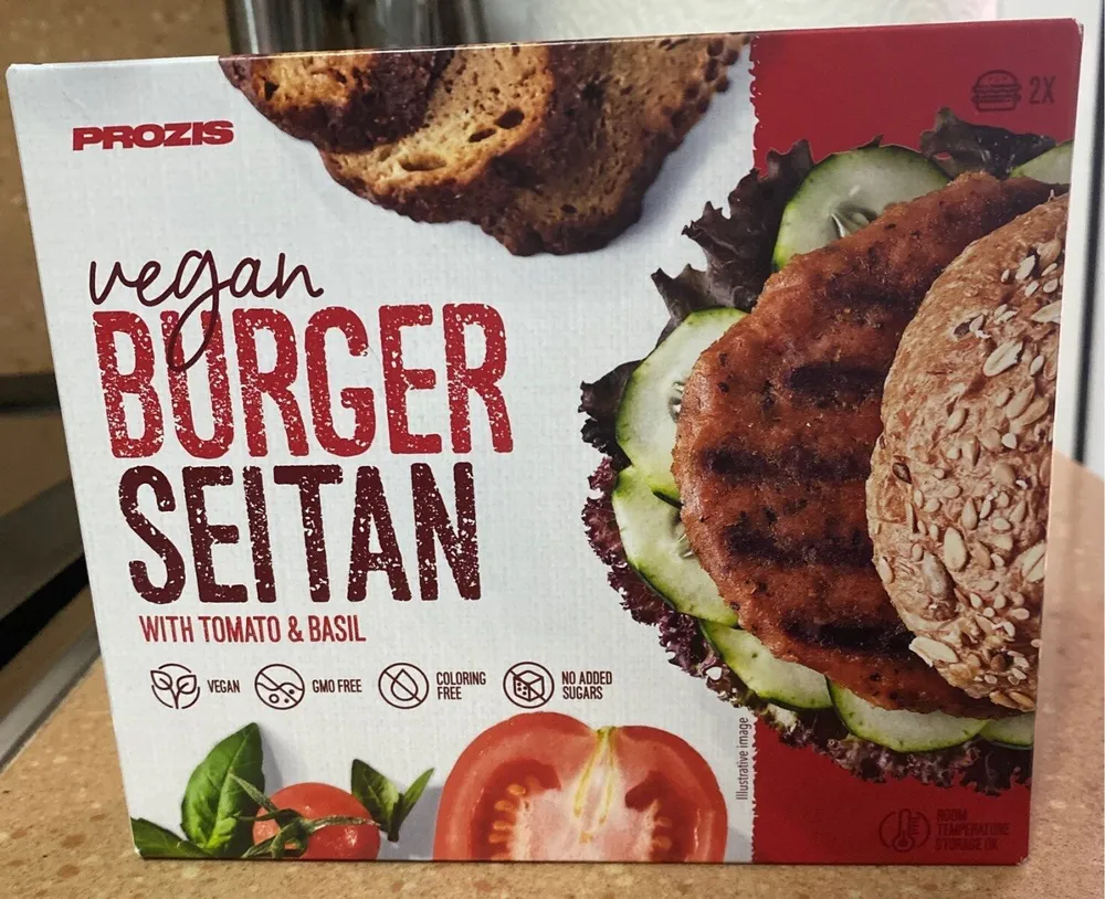 Burger Seitan with tomato & basil
