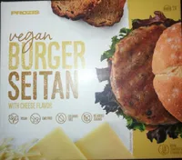 Vegan burger seitan with cheese flavor