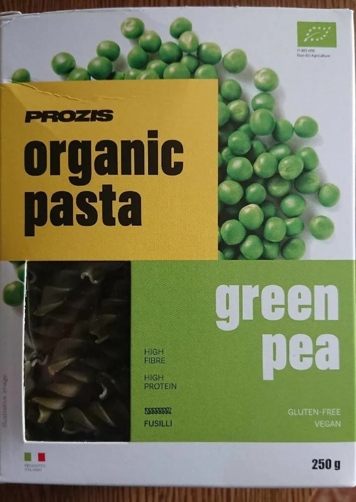 Organic pasta green pea