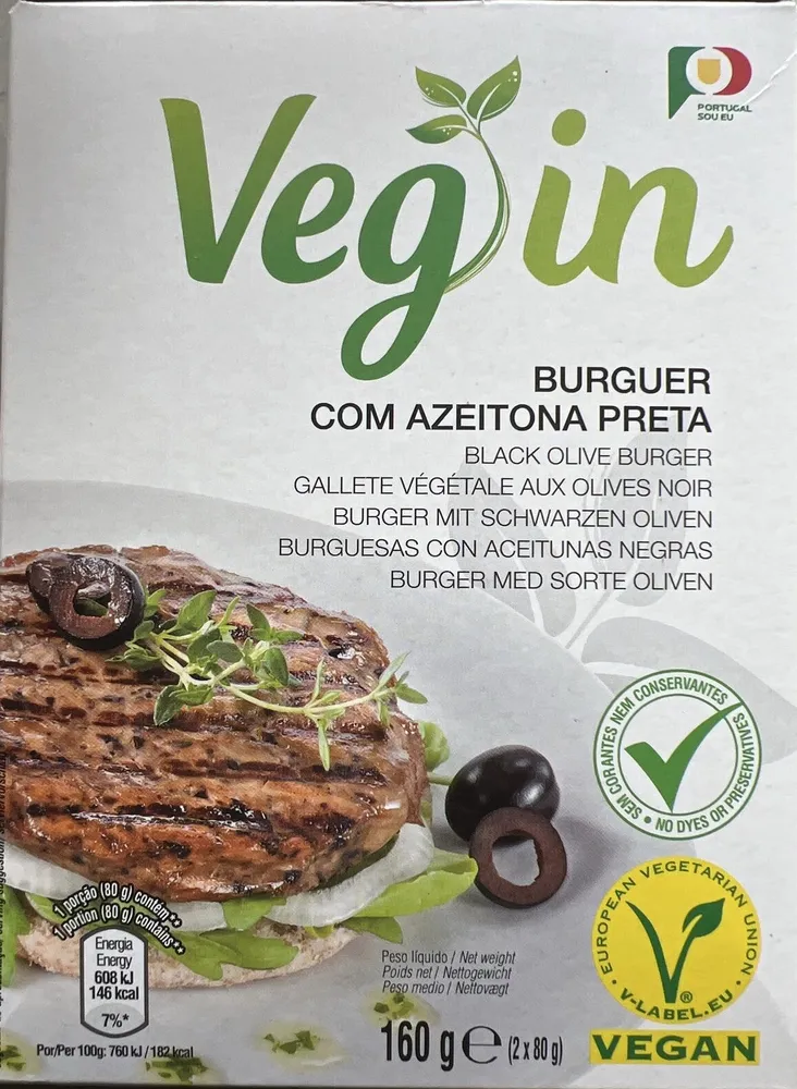 Hamburguer Azeit Preta Vegin
