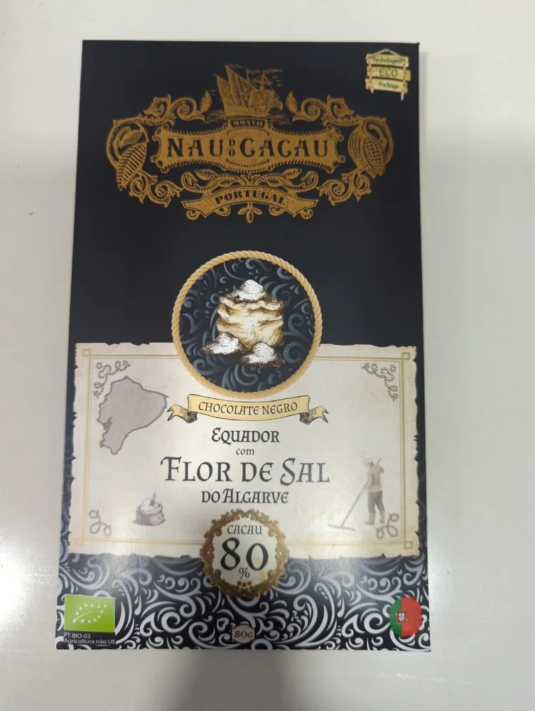 Chocolate Negro Ecuador Com Flor De Sal Do Algarve Cacau 81%