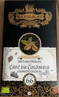 Chocolate Negro São Tomé e Principe com Café da Colômbia e Sementes de Cacau