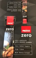 Zero milk chocolate with crushed almonds