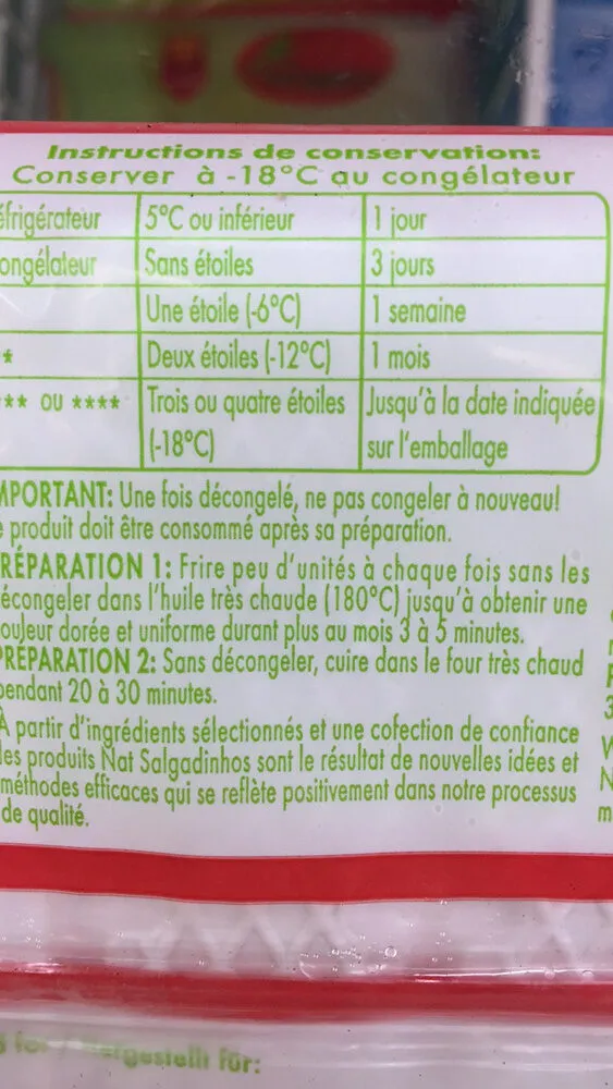 Nat salgadinhos Accras De Morue Surgelés