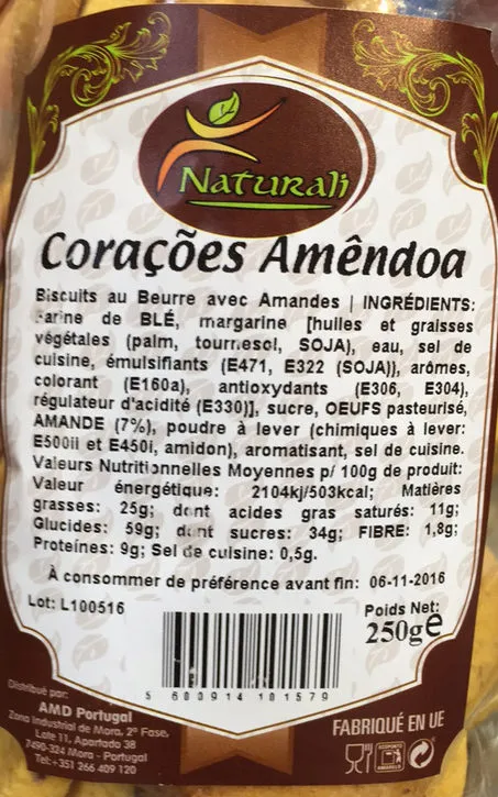 Naturali Corações Amêndoa