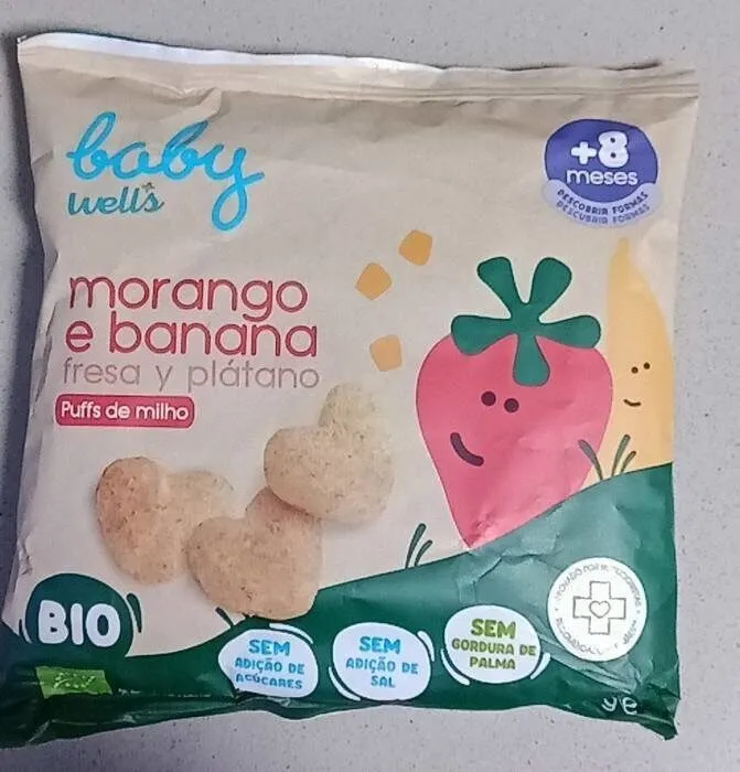 Fresa y plátano Puffs de maíz