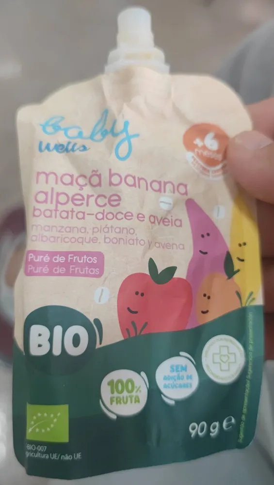 Puré de Frutas maçã banana alperce