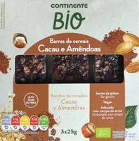 Barras de Cereais Cacau e Amêndoas