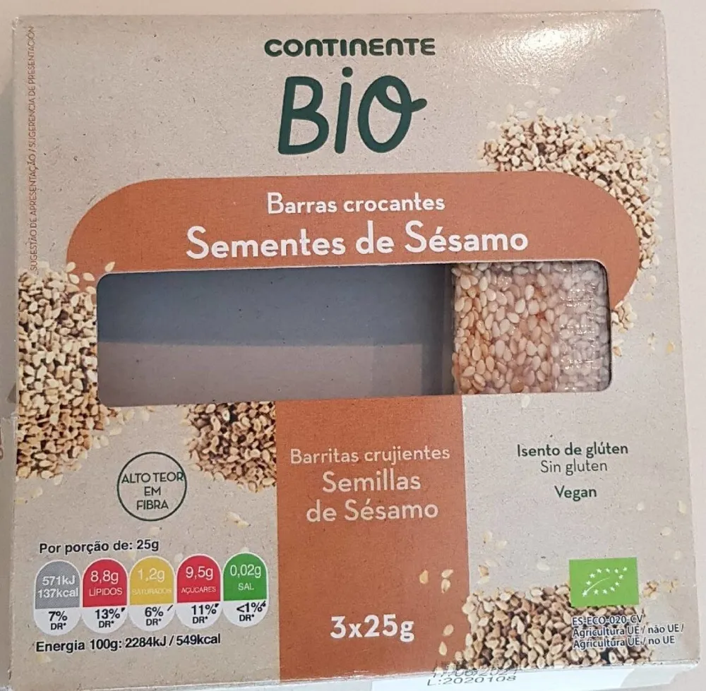 Barras crocantes Sementes de Sésamo