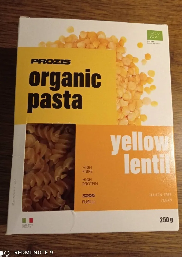 Organic pasta lentilles jaunes