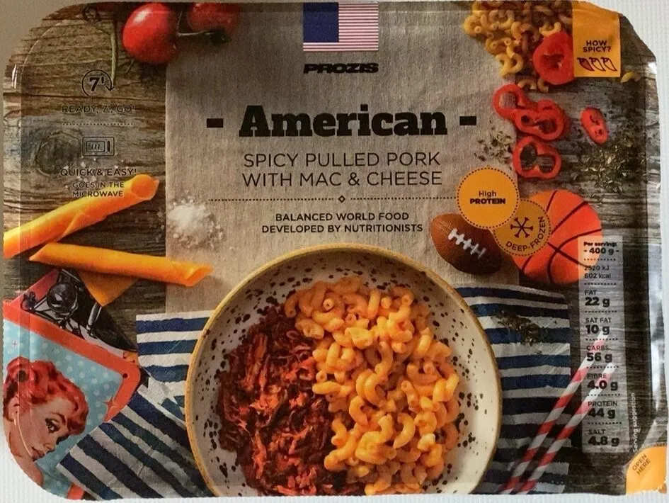 Spicy Pulled Pork with Mac & Cheese American