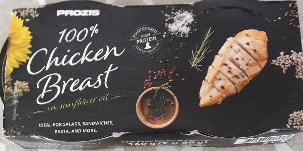 100% Chicken Breast in sunflower oil