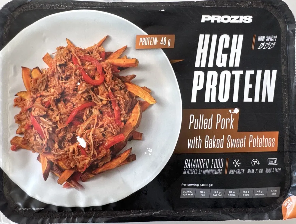 High Protein Pulled Pork with Baked Sweet Potatoes