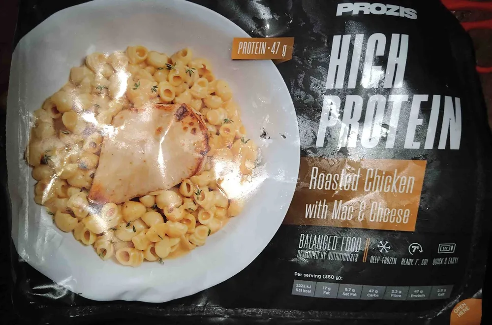 High Protein Roasted Chicken with Mac & Cheese