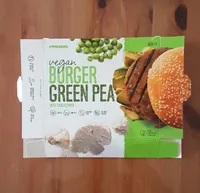 Vegan burger green pea