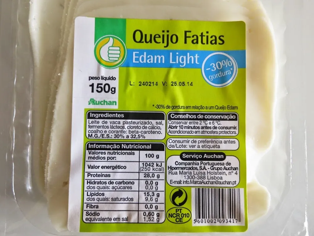 Queijo Fatias Edam Light