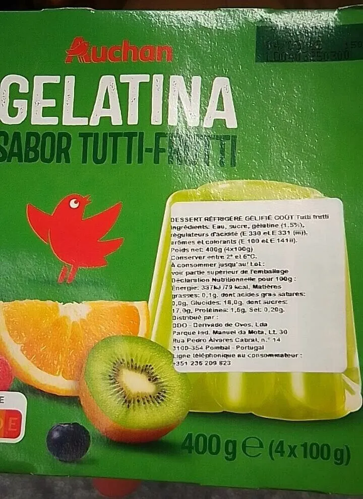 gelatina sabord tutti frutti